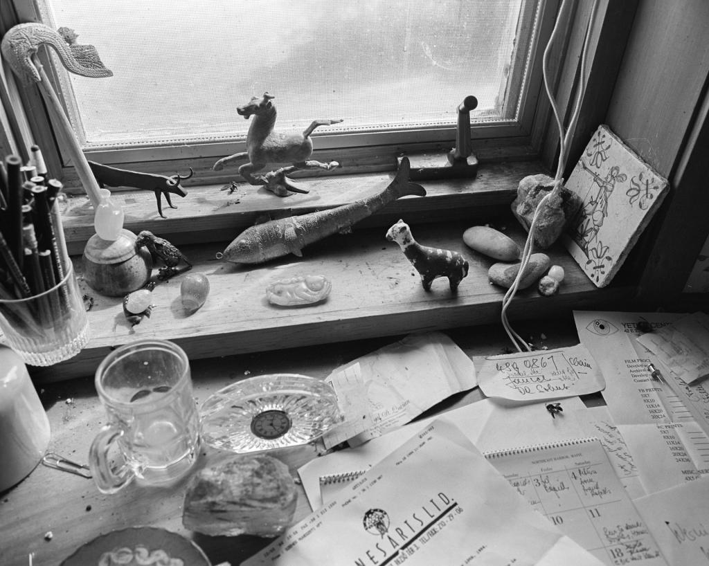 Okenska polica pred delovno mizo, Roxbury, Connecticut, ZDA, 1993 © Kurt Kaindl / FOTOHOF archiv 