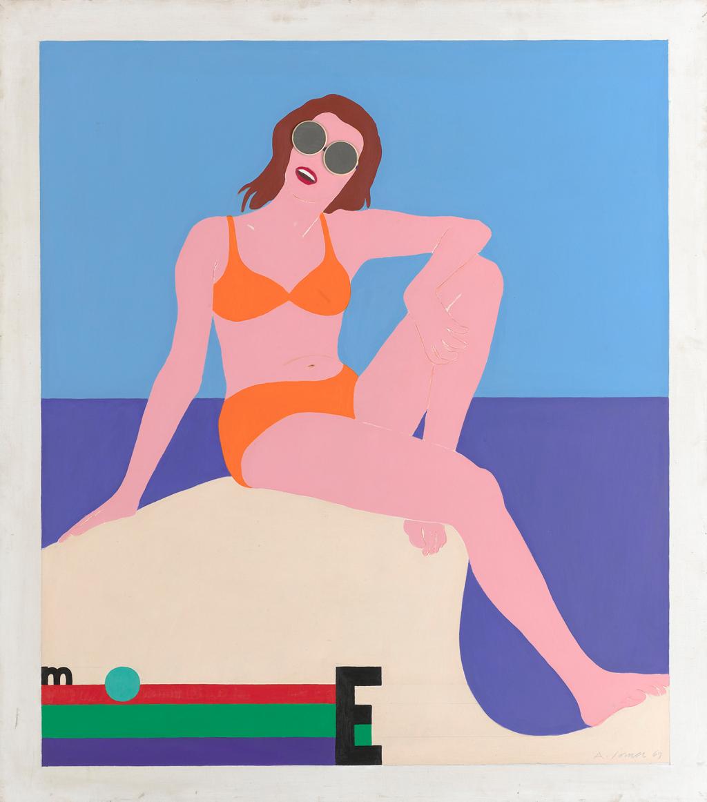 Andrej Jemec, Miss Monde, 1969, akril in ogledali na platnu, 136 x 120 cm, zasebna last, foto: Damjan Švarc