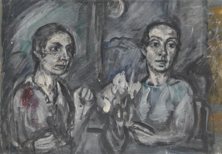 Elsa Oeltjen Kasimir, Avtoportret s sestro Sylvio, pred 1931,