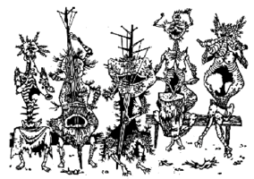 France Mihelič, Muzikanti, 1956, lesorez
