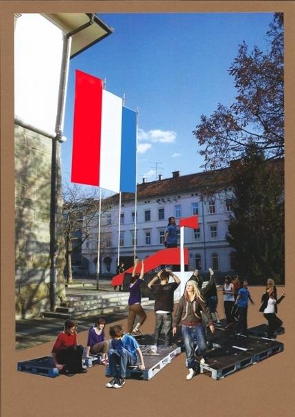 Gibanje za javni govor, načrt za projekt v javnem prostoru, kolaž