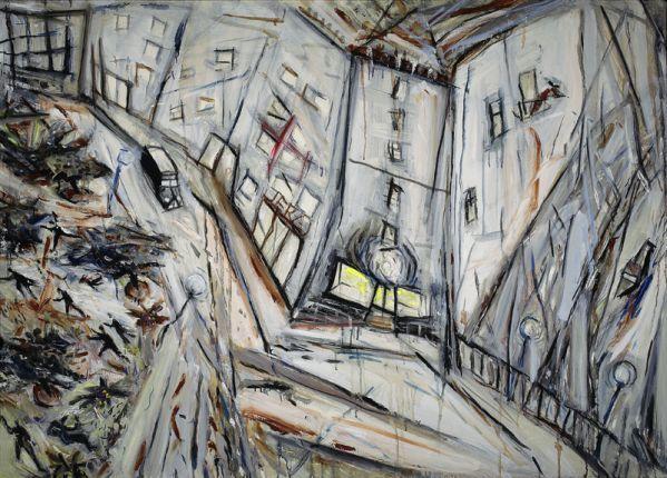 Zmago Jeraj, brez naslova, ok. 1988, akril na platnu, 94 x 132 cm