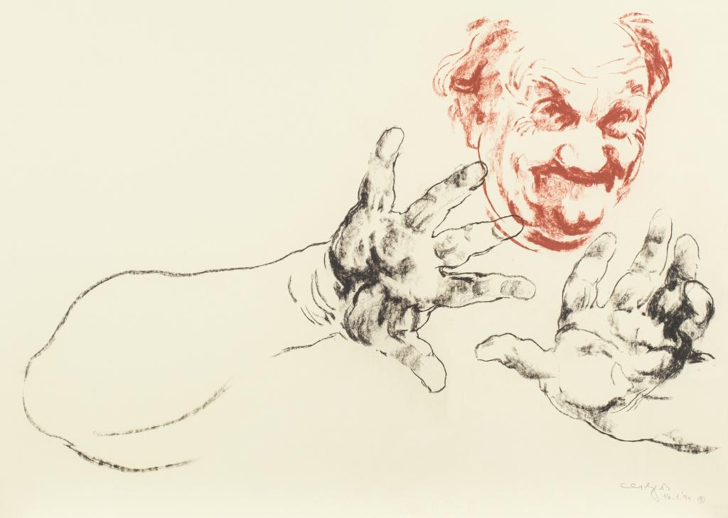 Lastna podoba, 1994, kreda, 49,7 x 69,5 cm. Foto Jan Hecl