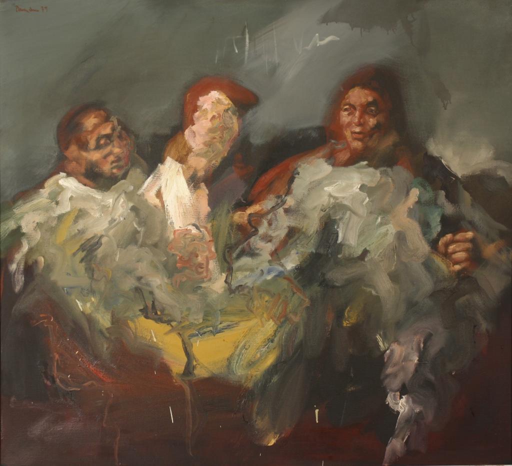 Ludvik Pandur, Mariborčani, 1979, olje na platnu, 100 x 111 cm, foto: Ivan Leskošek