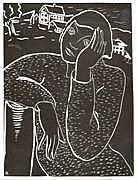 Miha Maleš, Žalostna deklica, linorez, 1928